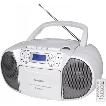 Tragbares Stereo-System SENCOR SPT 3907 W – 14 W, CD/MP3, Bluetooth 2.1, FM-Tuner, USB, weiß