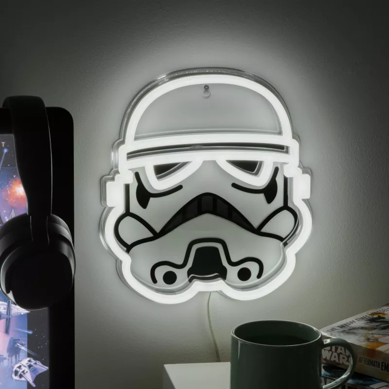 Wandmontierbare LED-Neonleuchte Paladone Stormtrooper Modell PP14595SWVN, dekorative Star Wars-Beleuchtung