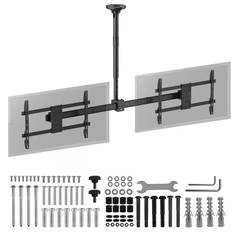 Deckenhalterung MACLEAN MC-111 B für zwei Fernseher, max. Belastung 2×40 kg, max. VESA 600×400