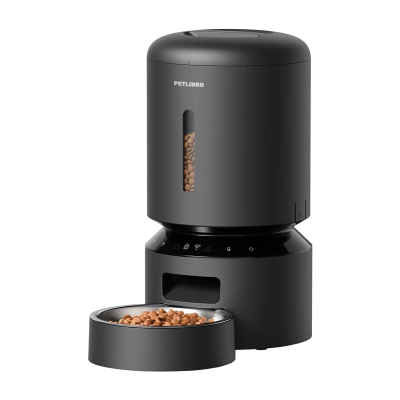 Haustierfutterautomat Aptel Petlibro Granary WiFi 5 L — automatischer Trockenfutterspender (schwarz)