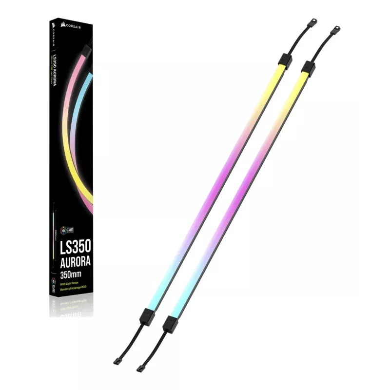 LED-Streifen CORSAIR LS350 Aurora, mehrfarbige Beleuchtung, 350 mm Länge, 10 mm Breite, 2 Stück