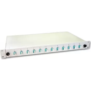 Lightwin LWL-Spleißbox, 24 Fasern, 12x DLC Multimode, 50/125µm OM3 Pigtail-Spleißboxen (SPBOX 24G50 OM3 DLC)