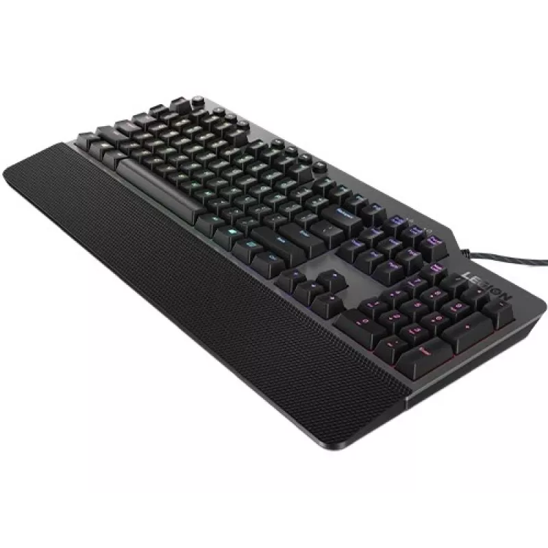 Mechanische Gaming-Tastatur Lenovo Legion K500 – Full-Size 104 Tasten USB, QWERTY US English, RGB-Hintergrundbeleuchtung, grau/schwarz