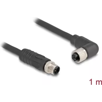 DeLOCK 80523 Sensor-/Aktorleitung 1 m RST M12 Schwarz