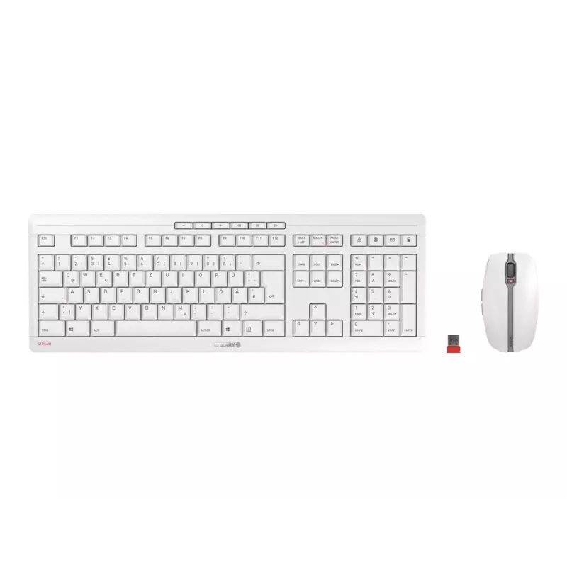 CHERRY Stream Desktop Tastatur Maus enthalten Büro RF Wireless QWERTZ Deutsch Weiß