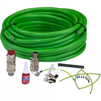 AXIS ASKDP03-T Armored - Netzwerkkabel - ohne Stecker zu ohne Stecker - 10,0 m - CAT 6 - Außenbereich - RAL 6018 - für AXIS Ex Connection Rail 4-port, EXTB-3, ExCam XF P1377, XPT Q6055