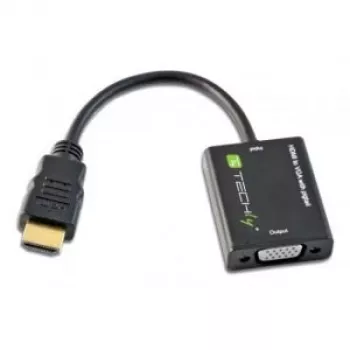 Techly IDATA-HDMI-VGA2 Videokabeladapter VGA (D-Sub) Schwarz