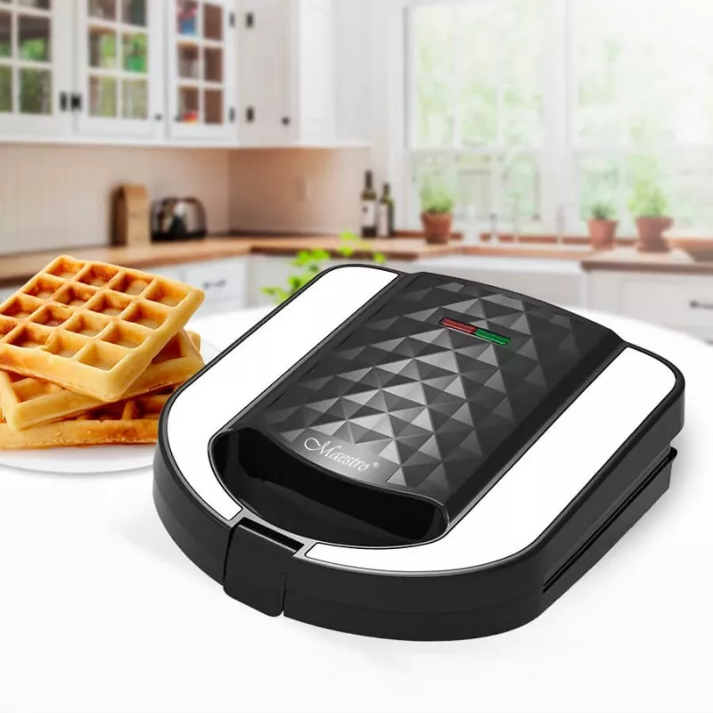 Toaster Sandwich Maker Maestro MR-709 3in1 750W – Sandwichpresse, Grill- & Waffelplatten, weiß
