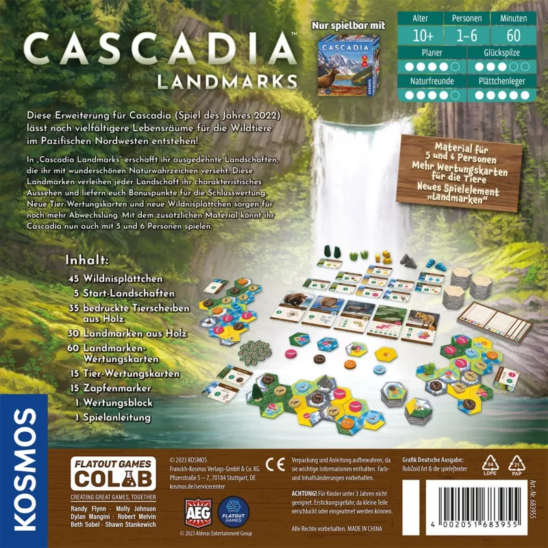 Kosmos Cascadia Landmarks 60 min Brettspiel Familie
