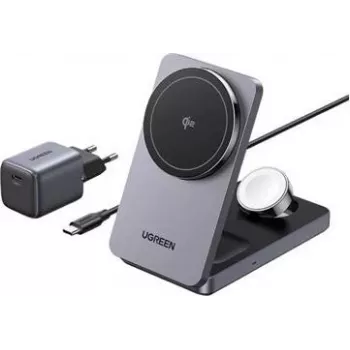 Kabelloses Ladegerät UGREEN 3-in-1 25W Modell 45025 für Telefon, Ohrhörer und Smartwatch