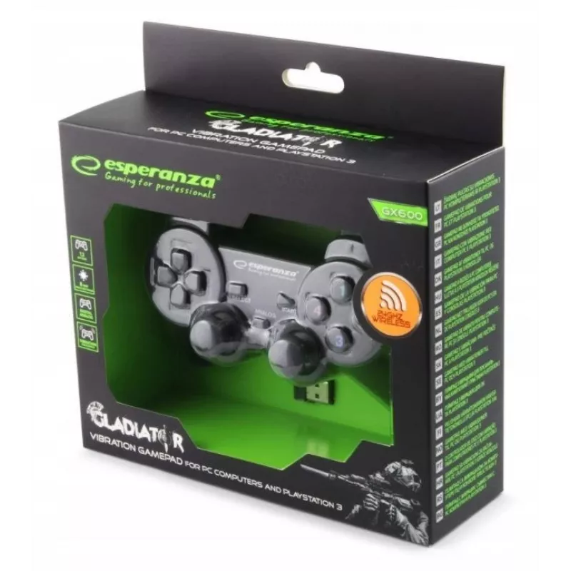 Esperanza EGG108K Gaming-Controller Schwarz USB 2.0 Gamepad Analog / Digital PC, Playstation 3