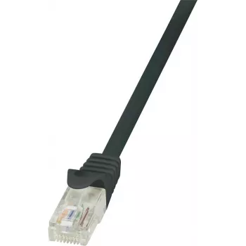 LogiLink CP1083U RJ45 Netzwerkkabel, Patchkabel CAT 5e U/UTP 7,50 m schwarz mit Rastschutz 1