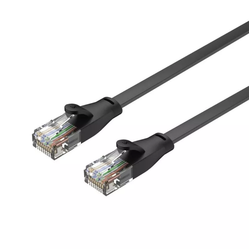 Unitek Ethernet-Kabel Cat6 UTP RJ45 5 m, schwarz, Massivleiter, 250 MHz, vergoldete Kontakte