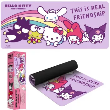 Mauspad Kids Euroswan 80×30 cm Hello Kitty, große Schreibtischmatte für Maus und Tastatur