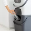 Rotho Albula rechteckiger Kunststoffabfalleimer 40 L, anthrazit, Technopolymer, 400×358×340 mm