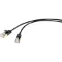 Renkforce RF-4538186 RJ45 Netzwerkkabel, Patchkabel CAT 8.1 F/FTP 0,50 m schwarz ultradünn, vergoldete Steckkontakte 1 Stk. (RF-4538186)