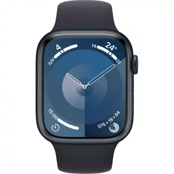 APPLE Watch Series 9 GPS + Cellular 45 mm Mitternacht Aluminiumgehäuse mit mitternachtfarbenem Sportarmband – M/L (MRMD3QF/A)