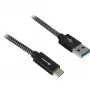 Sharkoon USB 3.2 Gen 2 Kabel USB-A-Stecker> USB-C schwarz/Grau 1 Meter – Kabel – Digital/Daten