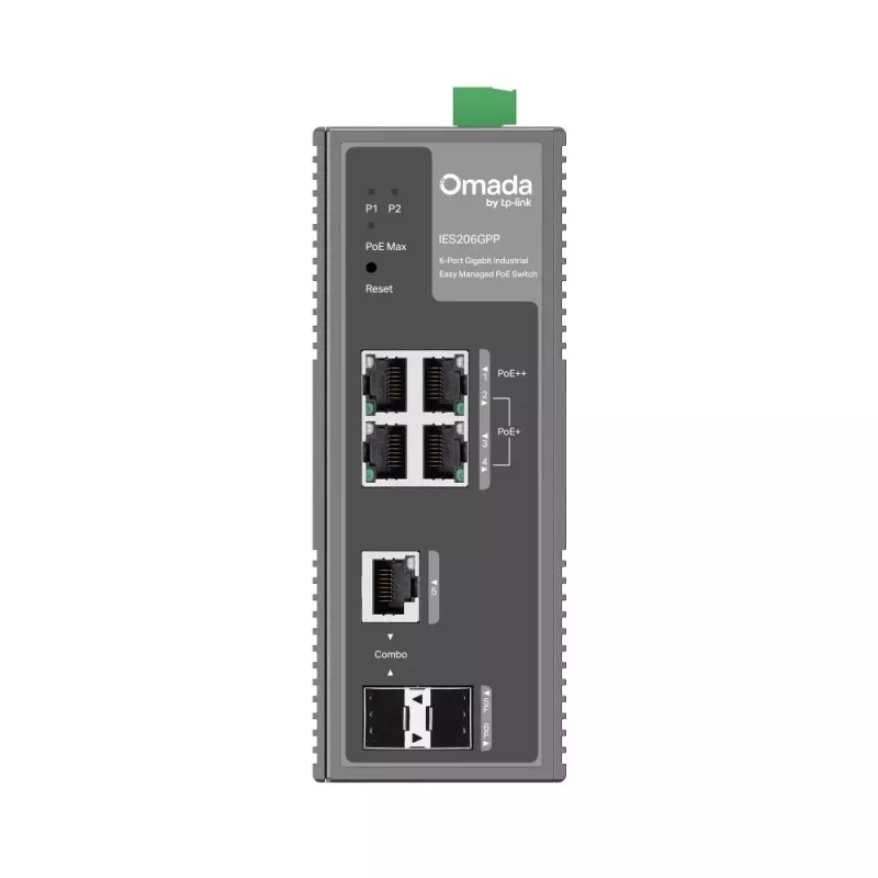 TP-Link IES206GPP Netzwerk-Switch Managed Gigabit Ethernet (10/100/1000) Power over Ethernet (PoE) Schwarz