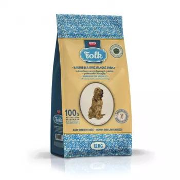 FOLK Mittelgroße und große Rassen Kaschubische Fischspezialität mit Äpfeln, Petersilie und Liebstöckel - Trockenhundefutter - 12kg
