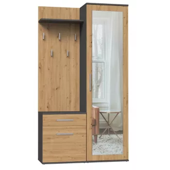 Dielenschrank Top e shop GARD DUO ANT/ART KPL — 2 Drehtüren, Spanplatte, 1000×350×1800 mm