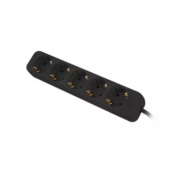 Stromverlängerungskabel Lanberg PS0-05F-0300-BK 3m 5 AC-Steckdosen Innenbereich Schwarz