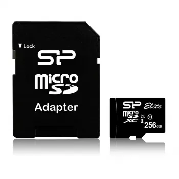 MicroSDXC-Speicherkarte Silicon Power Elite 256 GB UHS-I Class 10 U1 85 MB/s mit SD-Adapter