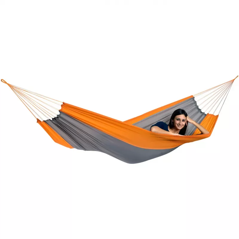 Silk Traveller Techno AZ-1030160, Camping-Hängematte Orange/Grau