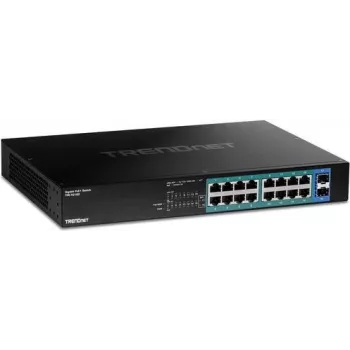 TRENDnet TPE-TG182 - Switch - 16 x 10/100/1000 (PoE+) + 2 x SFP - rackmontierbar - PoE+ (240 W)