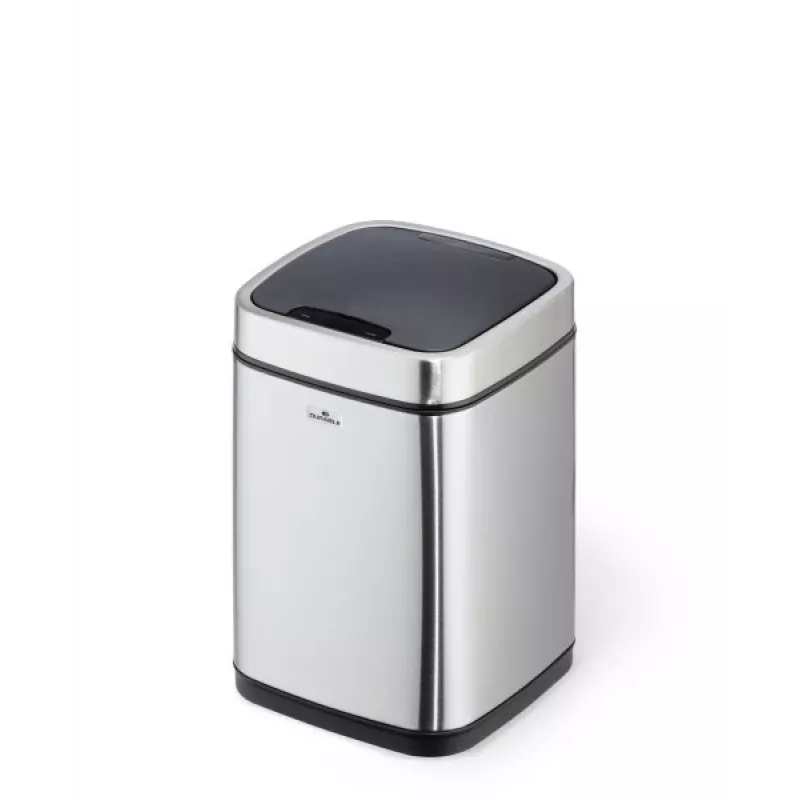 Mülleimer Langlebig NO TOUCH 6L Rechteckig Edelstahl Silber Schwarz