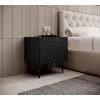 Nachttisch Cama ONDA 50x40x54 cm schwarz MDF/Spanplatte 2er-Set