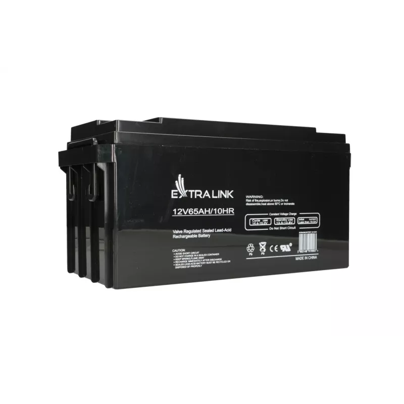 Versiegelte Blei-Säure-Batterie Extralink Akkumulator AGM 12V 65Ah, VRLA, schwarz, 1 Stück
