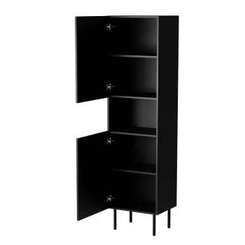 Aufbewahrungsschrank cama meble JUTA 50×39,5×190 cm, bodenstehend an der Wand, schwarz mit Linol-Calabria-Finish