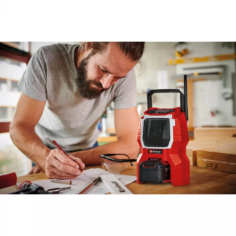 TC-RA 18 Li BT - Solo, Baustellenradio Rot/Schwarz, Bluetooth, ohne Akku und Ladegerät
