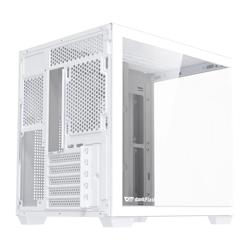 Computergehäuse DarkFlash B275 (weiß) Mid-Tower ATX-kompatibel, Front-I/O, gehärtetes Glas
