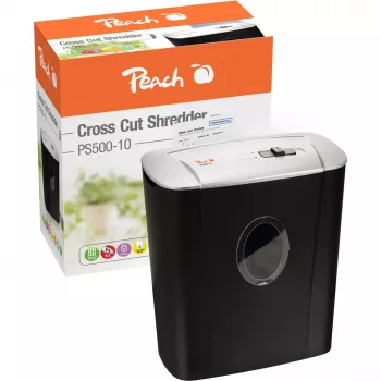 Peach PS500-10 Aktenvernichter Kreuzschnitt 72 dB 22 cm Schwarz