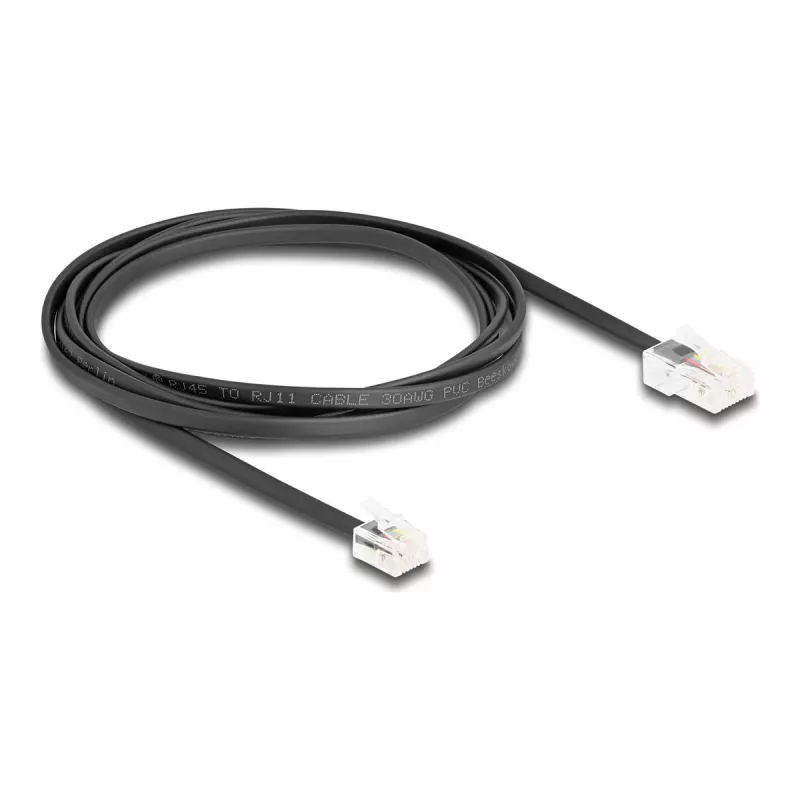 Telefonkabel DeLOCK 88036 RJ45 auf RJ11 2 m Schwarz
