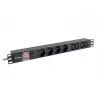 Power Distribution Unit LANBERG PDU-04E04I-0200-BK — 4× C13-Ausgänge, 16 A, 220–250 V, 2 m Kabel, 1U horizontal, schwarz