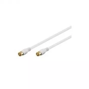 Wentronic Goobay SAT-Verbindungskabel, F-Quick, 100% geschirmt, vergoldet, Weiß, 1,5 m - F-Stecker (Quick) F-Stecker (Quick) (62743)