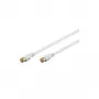 Wentronic Goobay SAT-Verbindungskabel, F-Quick, 100% geschirmt, vergoldet, Weiß, 1,5 m - F-Stecker (Quick) F-Stecker (Quick) (62743)
