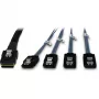Kabel SFF-8087 > 4x S-ATA gekreuzt schwarz 1 Meter teilummantelt