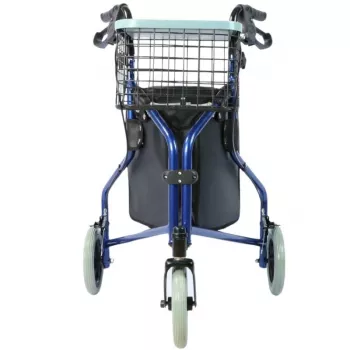 REHA FUND RF-621 Gehwagen mit drei Rädern, Korb und Tasche