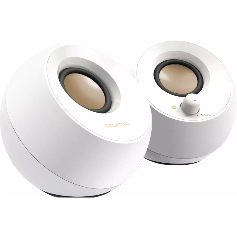 Creative Pebble 2.0 Desktop Stereo Lautsprecher, Weiß