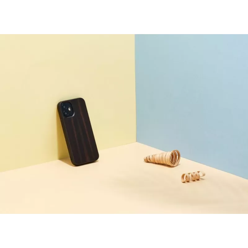 Schutzhülle Man and Wood für iPhone 12 mini – Ebenholz schwarz