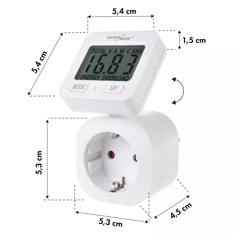 Wattmeter Energymeter GB615E GreenBlue