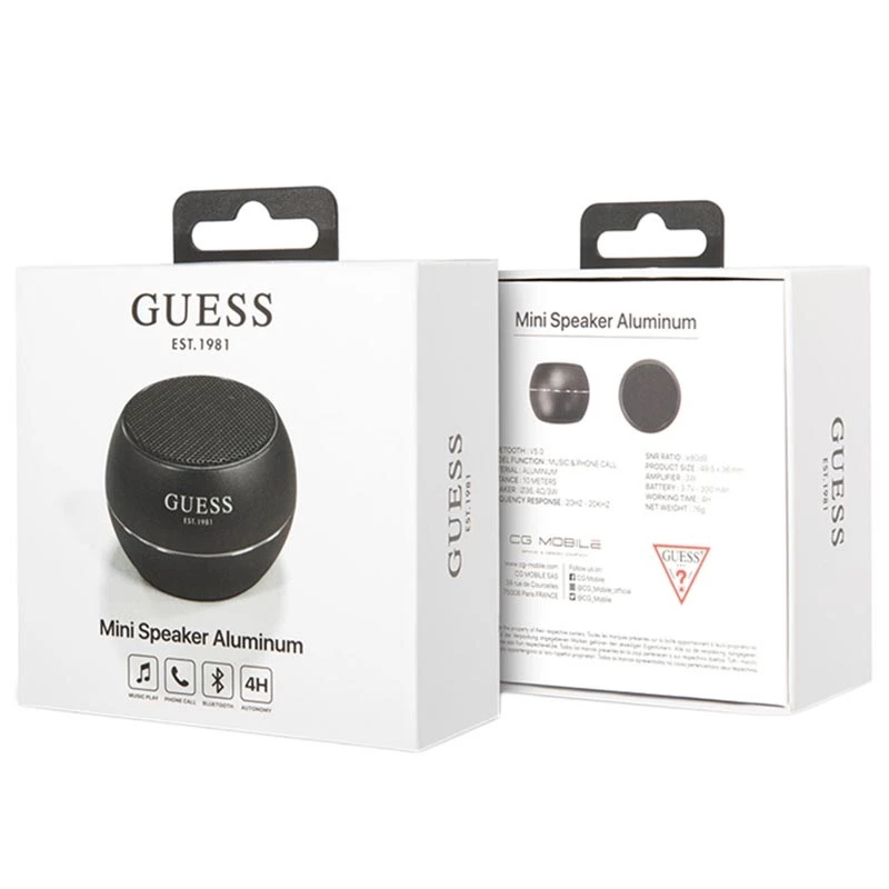 Tragbarer Lautsprecher Guess Mini Bluetooth-Lautsprecher 3 W Schwarz