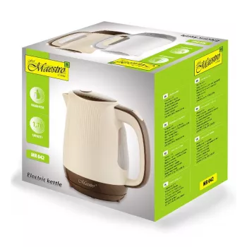 Feel-Maestro MR042 beige Wasserkocher 1,7 L Beige, Braun 2200 W