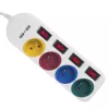 Steckdosenleiste MACLEAN MCE229W — 4 Steckdosen, 2× USB, 1,5 m Kabel, Typ F, 10 A, weiß