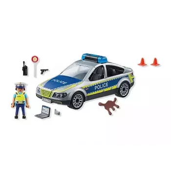 Playmobil Polizeiauto mit Sirene und Blinklicht, Mehrfarbig, Kunststoff, 3+