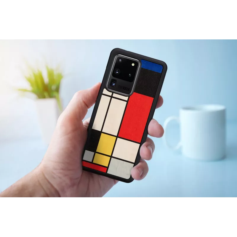 Handyhülle man and wood für Galaxy S20 Ultra — Holz schwarz Schutzhülle